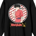 thumbnail image 2 of Ranma ½ Ranma Checkered Circle Adult Black Crew Neck Long Sleeve Sweatshirt-Large, 2 of 3