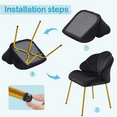 thumbnail image 6 of Yaheetech Modern Velvet Accent Chair with Shell Shaped Backrest & Golden Metal Legs, Black, 6 of 8