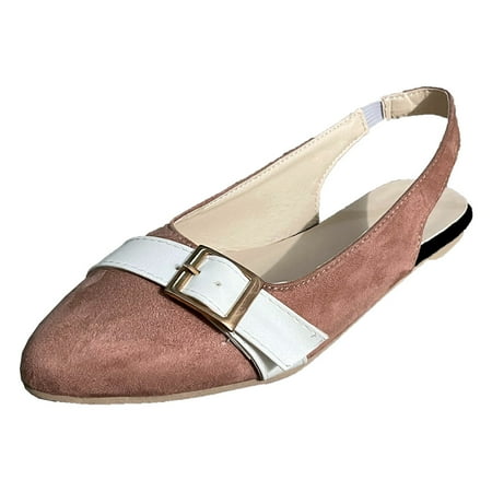 

Luiyenes Women Band Matching Flat Shoes Casual Elastic Single Color Sandals Pointed Toe Women s casual shoes