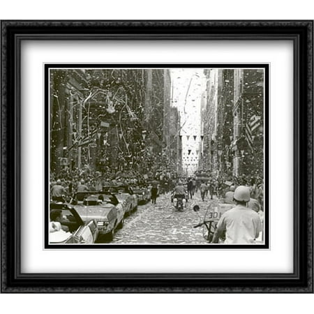 Chicago Parade for Apollo 11 2x Matted 32x28 Large Black Ornate Framed Art Print by The Cityscape Art Print Series