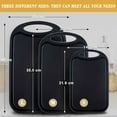 thumbnail image 2 of Bestdin Cutting Boards Set, 3 Pieces BPA Free Chopping Board, Plastic Cutting Board with Easy Grip Handle, Non-porous Meat Cutting Board, Dishwasher Safe, Black, 2 of 6