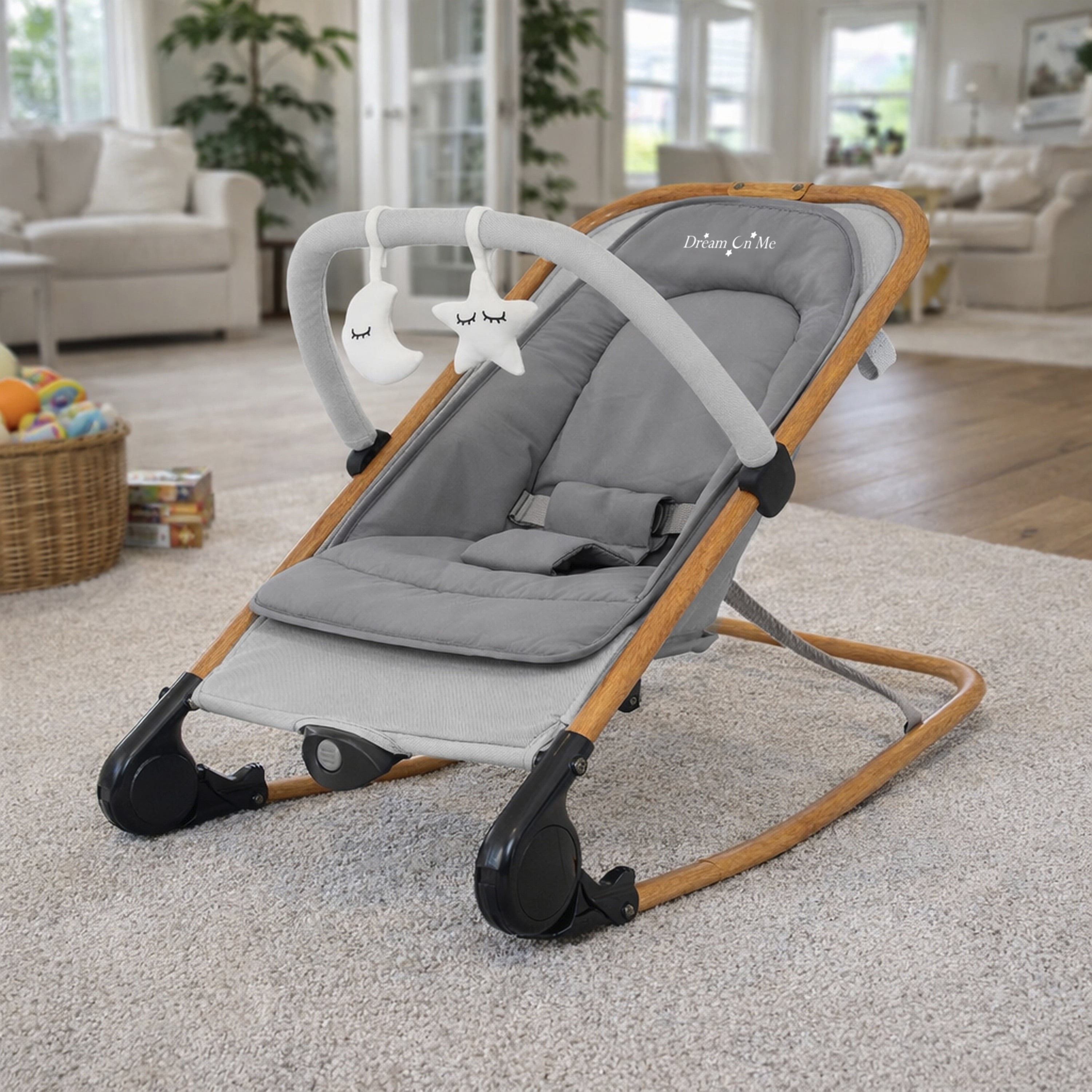 Dream on Me Rock with Me 2-in-1 Baby Rocker and Stationary Seat