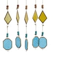 thumbnail image 5 of DecMode 30" Multi Colored Metal Indoor Outdoor Geometric Windchime with Stained Glass, 5 of 9