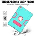 thumbnail image 2 of ELEHOLD Rugged Hybrid Case for iPad 9th/8th/7th 10.2"  2021/2020/2019, Tri-Layers Hard PC Soft Silicone Hidden Kickstand Anti-Scratch Shockproof Heavy Duty Case for Kids Men Women,Mint+Rose, 2 of 6