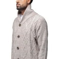 thumbnail image 4 of X RAY JEANS Mens Shawl Collar Cable Knit Cardigan, Sand, 2XL, 4 of 6