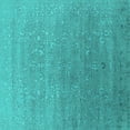 thumbnail image 1 of Ahgly Company Machine Washable Indoor Square Oriental Turquoise Blue Industrial Area Rugs, 5' Square, 1 of 4