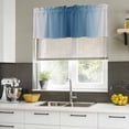 thumbnail image 4 of Navy Blue Grey Ombre Curtain Valances for Windows, Kitchen Valance Window Treatments Panel 2 Pack, Farmhouse Gradient Minimalist Rod Pocket Short Curtains for Bathroom Bedroom 42 x 12 Inch, 4 of 8