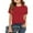 07# Red, variant on Girls Short Sleeve Tops Ribbed Knit Crew Neck Shirts Basic Solid Tees Slim Fit Casual T-Shirt,Red 14-15 Years