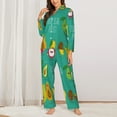 thumbnail image 3 of Disketp Pajamas Set Long Sleeve Sleepwear Womens Button Down Nightwear Pj Sets-Tropical Fruit, 3 of 9