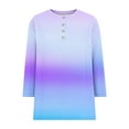 thumbnail image 5 of Hvyesh 3/4 Sleeve Tops for Women Henley Shirt Dressy Tie Dye Tunic T-Shirts Spring Summer Lightweight Going Out Top, 5 of 7