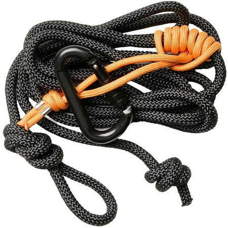 Rhino 10 Hunting Lineman s Rope with Carabiner and Knot - Black