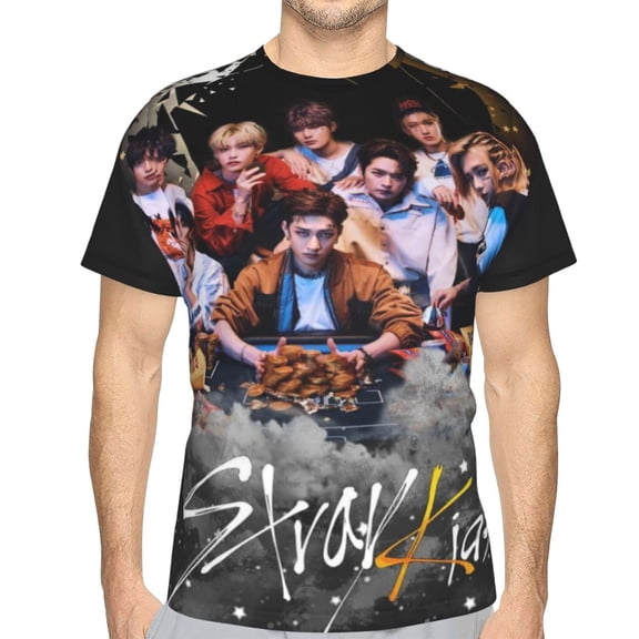 Stray Kids Unisex 3d Pattern Printed Short Sleeve T-Shirts Casual Graphics Tees Small