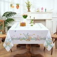 thumbnail image 2 of Polyester Rectangular Tablecloth, White and Green, 60 x 120 inch, Waterproof, Easter Day, All-Season, 2 of 6
