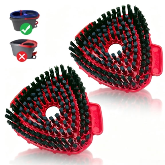 2 Pack Spin Mop Replace Scrub Mop Brush Compatible with O Cedar 2 Tank RinseClean, Great for Kitchen, Deck, Bathroom and Shower Floor Scrubber