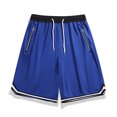 thumbnail image 2 of FRSASU Men's Mesh Basketball Shorts Lightweight Quick Dry Mesh Athletic Running Gym Striped Shorts with Zip Pocket. Blue, 2 of 9