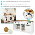 thumbnail image 3 of Sunnydaze 52" Solid Pine Sideboard Cabinet with 3 Doors 3 Drawers and Adjustable Shelf, White, 3 of 13