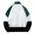 thumbnail image 3 of NoxwB Men's Plus Size Fashion Baggy Fit Colorblock Breathable Jacket Casual Outdoor Athletic Windbreaker Stand Collar Full Zip Long Sleeve Outerwear Green 4XL, 3 of 4