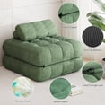 thumbnail image 6 of Erinnyees Foldable Futon Sofa Bed Single Size, Portable Sleeper Chair, Floor Mattress & Lounge Couch, Includes Pillow for Living Room, Bedroom, Apartmen, Green, 6 of 7