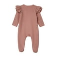 thumbnail image 2 of Bagilaanoe Toddler Baby Girls Footie One-pieces Long Sleeve Jumpsuit 6M 9M 12M 24M 3T Kids Ruffle Romper Casual Clothing, 2 of 9