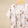 thumbnail image 4 of Chemise de Nuit pour Femmes, Manches Courtes à Col Rond Imprimé, Robe d'Allaitement, Rayonne Spandex Douce, Robe de Détente Longueur Genou, 4 of 5