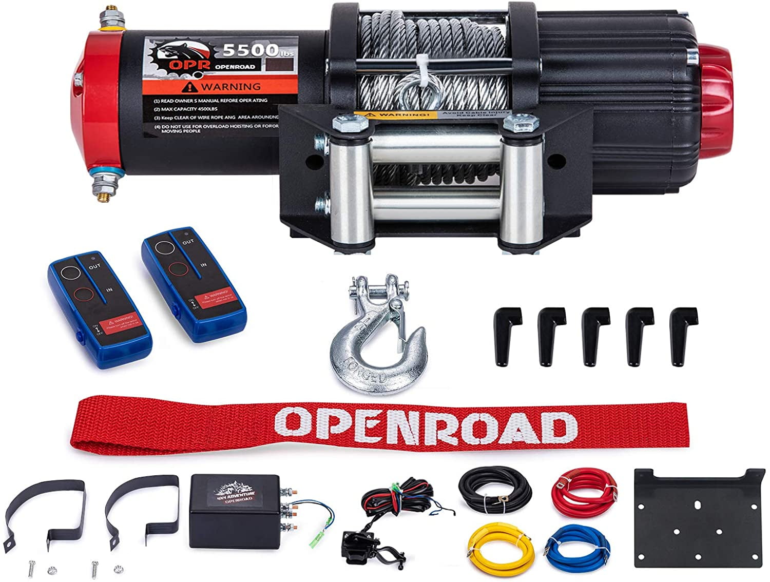 OPENROAD 5500 lb Capacity Electric Winch with Cable,12V ATV Winch with
