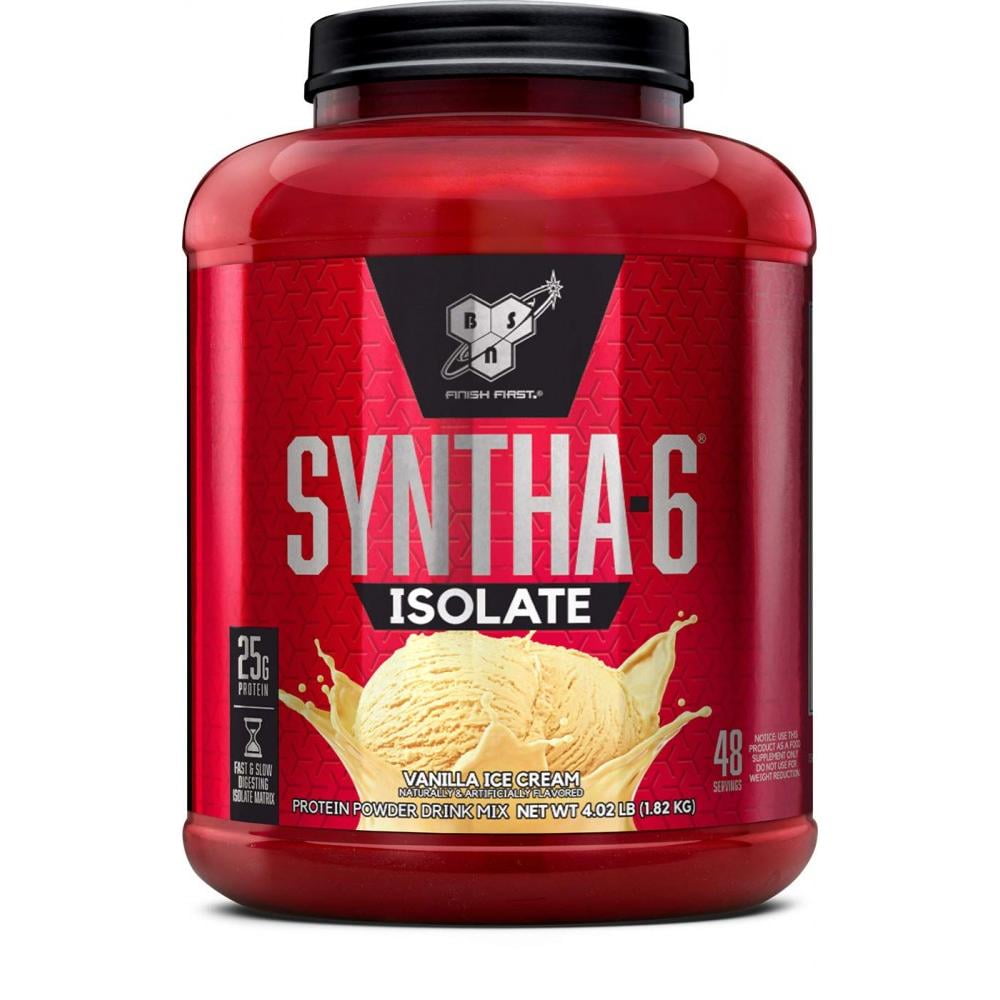 BSN, Syntha6 Isolate, 25g Protein Powder, Vanilla Ice Cream, 4.02 lbs