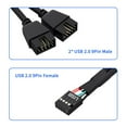 thumbnail image 2 of 2 Pack Motherboard 9 Pin USB 2.0 to Dual 9 Pin Extension Splitter, Motherboard USB Splitter 9 Pin Header Cable, USB2.0 Header Splitter for Internal Computer Motherboard (Braided Black), 2 of 5