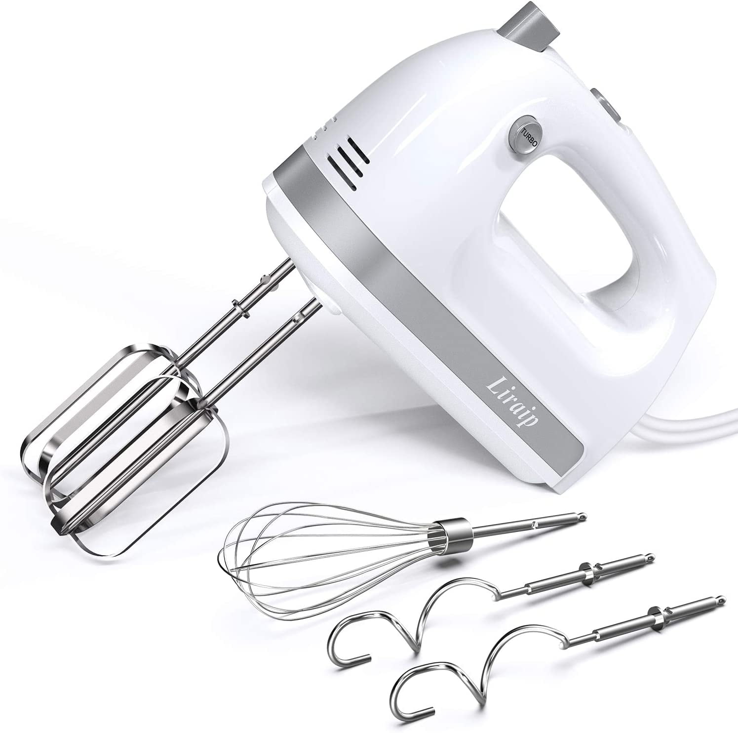 7-Speed Hand Mixer Electric with Mixer Electric Beaters and 4 Stainless Steel Accessories for Whipping Mixing Cookies Cakes Hand Mixer Electric Brownies Dough Batters
