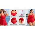 thumbnail image 3 of Asoul Plus Size One Piece Swimsuit Swim Dress Mesh Cutout Skirt Bathing Suits Women Side Split Modest Swim Suits, 3 of 7
