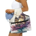 thumbnail image 4 of KUIFORTI Butterfly Yarn Bag Portable Knitting Crochet Bag, Floral Yarn Holder for Crocheting Project, Store Skein Ball, Short Knitting Needle, Knitting Accessories, Size L, 4 of 7