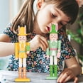 thumbnail image 4 of 11.81Inch Easter Wooden Bunny Nutcracker Figurine Desktop Ornament, Home Office Decor for Spring Festival Party Gifts & Decorations, Easter Basket Stuffers, 4 of 5