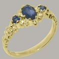 thumbnail image 2 of LBG British Made 9k Yellow Gold Natural Sapphire Womens Anniversary Ring - 33 size options - Size 7.75, 2 of 9