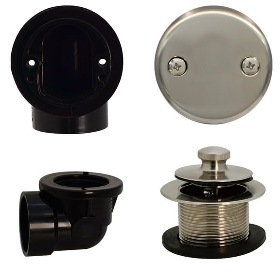 Westbrass D544-20 Sch. 40 ABS 1-1/2" Twist & Close Bathtub Drain Trim, Stainless Steel