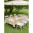 thumbnail image 3 of Outdoor Tablecloth with Umbrella Hole & Zipper, Brown Palm Leaf Rectangle Tablecloth 60x102 Inch, Summer Coastal Botanical Tropical Patio Table Cover Waterproof Table Cloth for Picnic/Party, 3 of 7