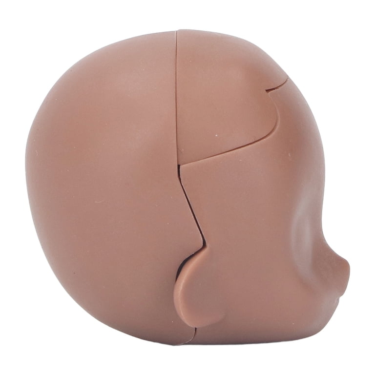 1/12 Scale Blank Doll Head For Ball Jointed Dolls - Removable Plastic Cement Head For Custom Makeup (Coffee Color)