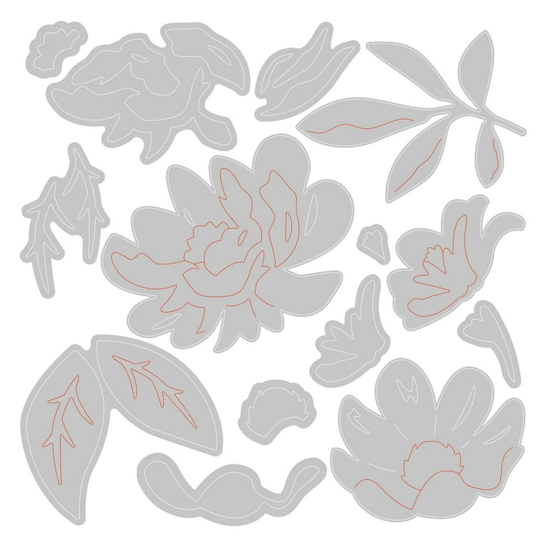 【翌日発送可能】 Die Thinlits® Sizzix® Set by Flowers Summer Layered - 14PK スクラップブッキング