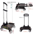 thumbnail image 3 of Backpack Trolley Wheeled Cart, Foldable Aluminium Alloy Hand Truck with Edge Guard Base, 4 Spinner Wheels, Luggage Cart with Luggage Strap for Teenagers, Adults, School,Luggage Trolley for Travel, 3 of 9