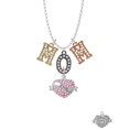 thumbnail image 2 of Delight Jewelry Silvertone Love Banner on Pink Crystal Heart Multi-Colored Crystal Mom Charm Necklace, 2 of 5