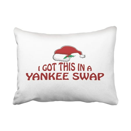 ARTJIA Holiday Yankee Swap Gift Pillowcase Throw Pillow Cover 20x30 (Best Yankee Swap Gift Ideas $20)