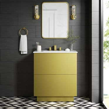 Modway Quantum 30" Bathroom Vanity in White Gold