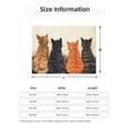 thumbnail image 3 of KLL Four Cats Watching Rain Print Fleece Throw Blanket, Horizontal Fleece Bedding Cute Soft Blankets Comfy Fleece Flannel Plush Home Decor for Couch & Bed -60"x50", 3 of 9