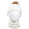 thumbnail image 6 of GRNSHTS 2PCS Toddler Baby Knit Hat Scarf Winter Warm Beanie Cap with Circle Loop Scarf Neck Warmer (White), 6 of 9