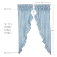 thumbnail image 6 of VHC Brands Annie Blue Buffalo Check Farmhouse Ruffled Prairie Long Panel Curtain Set 84x36x19, 6 of 7