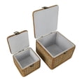 thumbnail image 6 of DecMode Handmade Woven Rattan Brown Rattan Decorative Box with Bronze Latches, 2 Count, 6 of 10