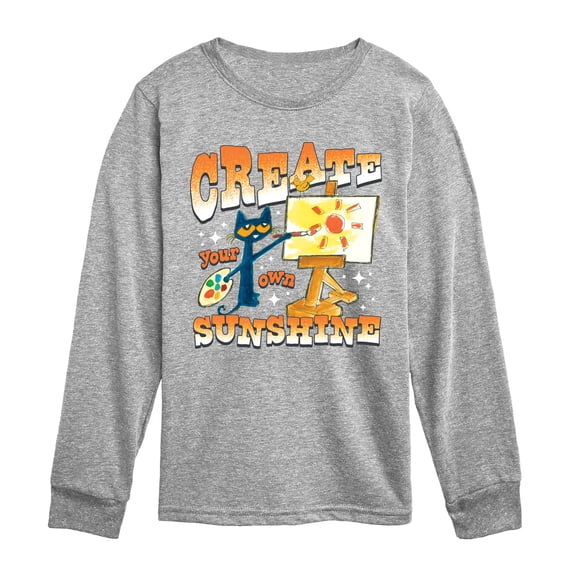 Pete the Cat - Create Your Own Sunshine - Youth Boys Long Sleeve Graphic T-Shirt
