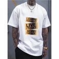 thumbnail image 1 of [Creative Letter Graphic Print Tee] Ultra-Soft Creative Letter Graphic Print T-Shirt - Comfort-Fit Crew Neck, Breathable, Moisture-Wicking, Casual Summer Tee, 1 of 5