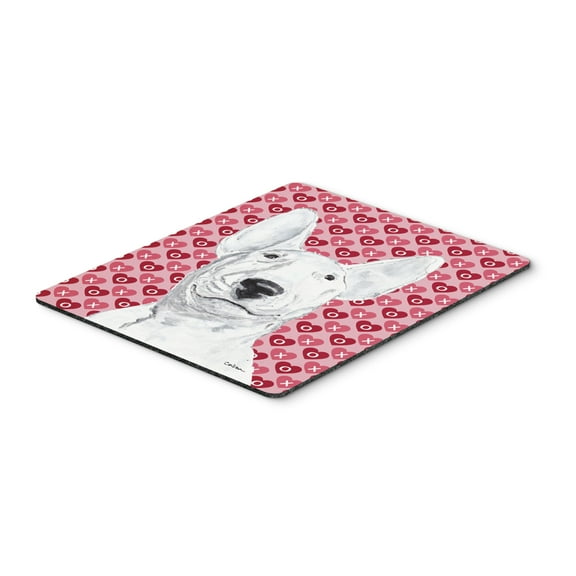 "Bull Terrier Hearts and Love Mouse Pad Hot Pad or Trivet"