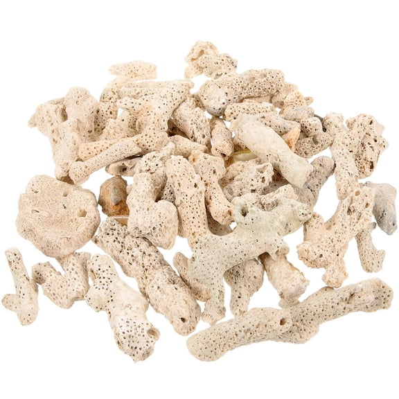 NOGIS Crushed Coral for Saltwater Aquarium :350g Aquarium Crushed Coral Filter - Filter Media Bag for Fish Tank Pond, Random Size and Shape