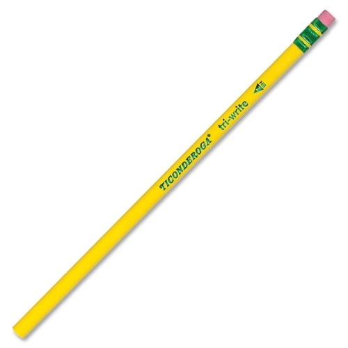 Ticonderoga Tri-Write No.2 Pencils #2 Lead - Black Lead - Yellow Wood Barrel - 12 / Dozen