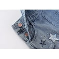 thumbnail image 4 of Peacolate 5-10years Little Big Girls Star Embroidery Blue Denim Overalls,Star,5-6Years, 4 of 6